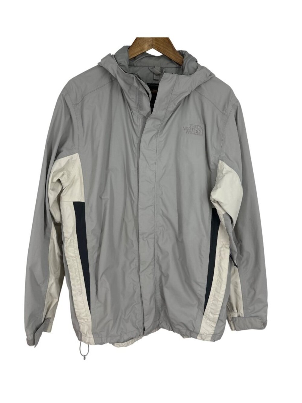 The North Face Mens Gray & White Lightweight Hooded Jacket Size L